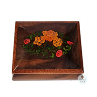 Wooden Music Box With Floral Inlay- Small (Tchaikovsky-Waltz Of The Flowers) image