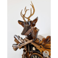 After The Hunt Battery Carved Cuckoo Clock 26cm By ENGSTLER image