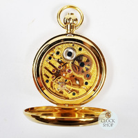 49mm Gold Unisex Mechanical Skeleton Pocket Watch By CLASSIQUE (Roman) image