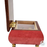Rose Wooden Music Box With Edelweiss Flowers- Small (Edelweiss) image