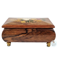 Wooden Musical Jewellery Box With Floral Inlay- Large (Tchaikovsky-Waltz Of The Flowers) image