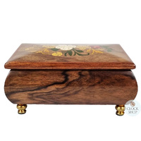 Wooden Musical Jewellery Box With Floral Inlay- Large (Tchaikovsky-Waltz Of The Flowers) image