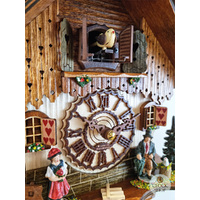 Black Forest Couple Battery Chalet Cuckoo Clock 25cm By TRENKLE image