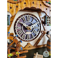 Beer Drinker & Waterwheel Battery Chalet Cuckoo Clock With Dancers 30cm By TRENKLE image