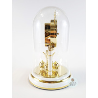 23cm White & Gold Anniversary Clock With Floral Dial By HALLER image