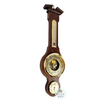 54cm Walnut Traditional Weather Station With Barometer, Thermometer & Hygrometer By FISCHER image