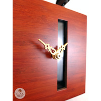Red Cube 8 Day Mechanical Modern Cuckoo Clock With Moving Birds 19cm By ROMBA image