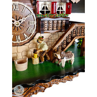 Wood Chopper Battery Chalet Cuckoo Clock With Dancers & Water Wheel 42cm By ENGSTLER image