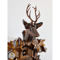 5 Leaf & Deer 1 Day Mechanical Carved Cuckoo Clock 30cm By ENGSTLER image