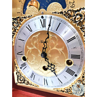 30cm Mahogany Mechanical Table Clock With Westminster Chime & Moon Dial By HERMLE image
