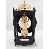 24cm Black & Brass Mechanical Skeleton Table Clock With Bell Strike By HERMLE image