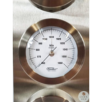 38cm Silver Outdoor Weather Station With Thermometer, Barometer & Hygrometer By FISCHER  image