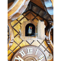 Bird & Edelweiss Flowers 8 Day Mechanical Carved Cuckoo Clock 36cm By SCHWER image