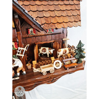 Farming Scene With Wood Chopper 8 Day Mechanical Chalet Cuckoo Clock 39cm By SCHWER image
