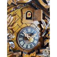 5 Leaf & Bird With Squirrels 1 Day Mechanical Carved Cuckoo Clock 22cm By ENGSTLER image