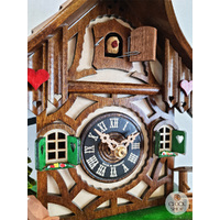 Deer & Water Trough 1 Day Mechanical Chalet Cuckoo Clock 23cm By ENGSTLER image