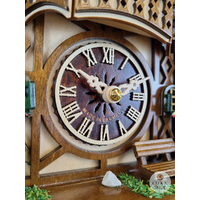 Deer with Bench Seat and Edelweiss Battery Chalet Cuckoo Clock 24cm By ENGSTLER image
