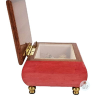 Rose Wooden Music Box With Floral Inlay- Small (Tchaikovsky- Waltz Of The Flowers) image