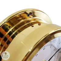 16.5cm Polished Brass Nautical Quartz Clock By FISCHER image