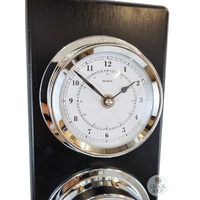51cm Black Weather Station With Barometer Thermometer Hygrometer & Quartz Clock By FISCHER image