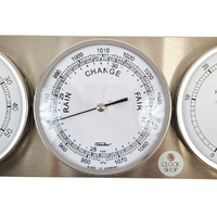 43cm Silver Outdoor Weather Station With Barometer Thermometer & Hygrometer By FISCHER image