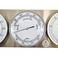 43cm Silver Outdoor Weather Station With Barometer, Thermometer & Hygrometer By FISCHER image