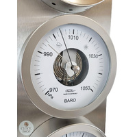 54cm Silver Outdoor Weather Station With Thermometer Barometer & Hygrometer By FISCHER image