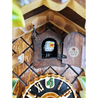 5 Leaf & Deer 1 Day Mechanical Carved Cuckoo Clock With Green Leaves 30cm By HÖNES image