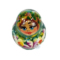 Floral Russian Dolls- Green Mini 4cm (Set Of 5) image