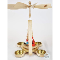 28cm Santa & Presents Tealight Christmas Pyramid By Richard Glässer image