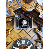 5 Leaf & Deer Battery Carved Cuckoo Clock 42cm By ENGSTLER image