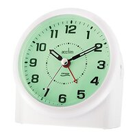 12cm Central White Smartlite Silent Analogue Alarm Clock By ACCTIM (No Alarm) image