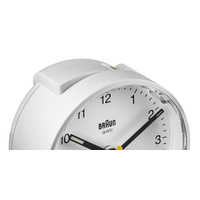 7cm White Analogue Alarm Clock By BRAUN image