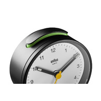 7.5cm Black & White Analogue Alarm Clock By BRAUN image