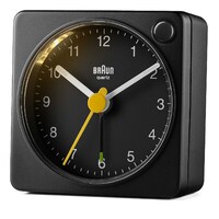 6cm Black Analogue Travel Alarm Clock By BRAUN image