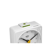6cm White Analogue Travel Alarm Clock By BRAUN image
