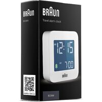 6cm White Digital Travel Alarm Clock By BRAUN image