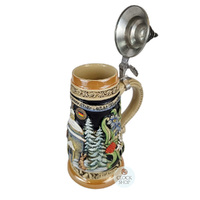 Silent Night Chapel In Austria Beer Stein With Music Box By KING 0.75L (Silent Night) image