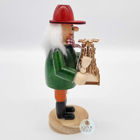 15cm Erzgebirge Vendor German Incense Burner With Red Hat image