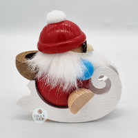 12cm Santa On Sleigh German Incense Burner By Seiffener image