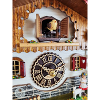 Heidi House Battery Chalet Cuckoo Clock With Edelweiss Flowers 21cm By TRENKLE image