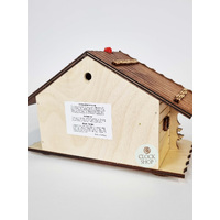 14cm Chalet Weather House Cabin With Deer By TRENKLE image