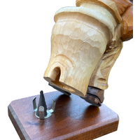 20cm Hand Carved Boy On Dunny German Incense Burner By Master Carver image