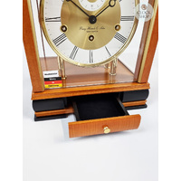 30cm Cherry Mechanical Table Clock With Westminster Chime By HERMLE image