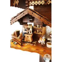 Toy Peddler & Wood Carver 8 Day Mechanical Chalet Cuckoo Clock With Dancers 50cm By HÖNES image