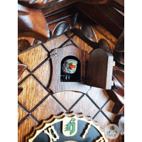 5 Leaf & Bird 1 Day Mechanical Carved Cuckoo Clock With Side Birds 35cm By HÖNES image