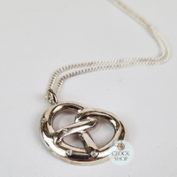 Sterling Silver Pretzel Pendant With Swarovski Zirconia By Daniel Frey image