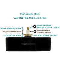 German Euroshaft Step Clock Movement By UTS (14mm Shaft) image
