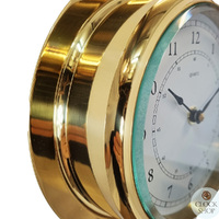 20cm Polished Brass Nautical Quartz Clock By FISCHER image
