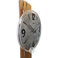 60cm Beech Pendulum Wall Clock With Grey Stone Dial By AMS image